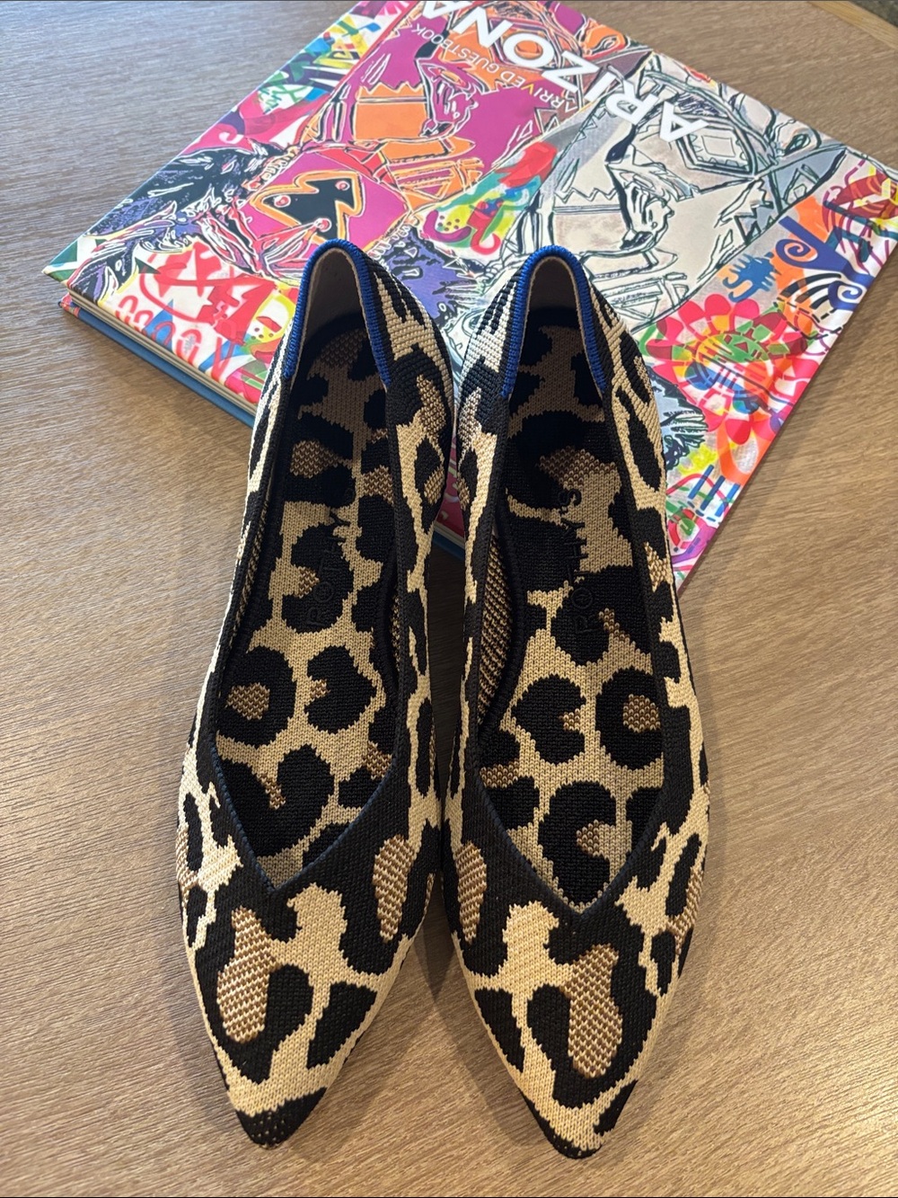 Rothy's Leopard-Print Pointed Toe Flats, new without box - Picture 1 of 4
